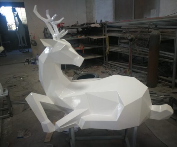 2025_02_25_01_11_09_IMG_7876 Custom Geometric Deer Sculpture Outdoor Metal