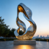 Custom Stainless Steel Hollow Light Sculpture-Wenhua