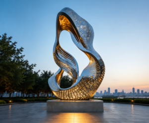 hatGPT Image 2026年6月23日 15_01_19 Custom Stainless Steel Hollow Light Sculpture-Wenhua
