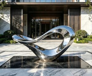 IMG_9608 Custom Stainless Steel Abstract Sculpture-Wenhua Sculpture