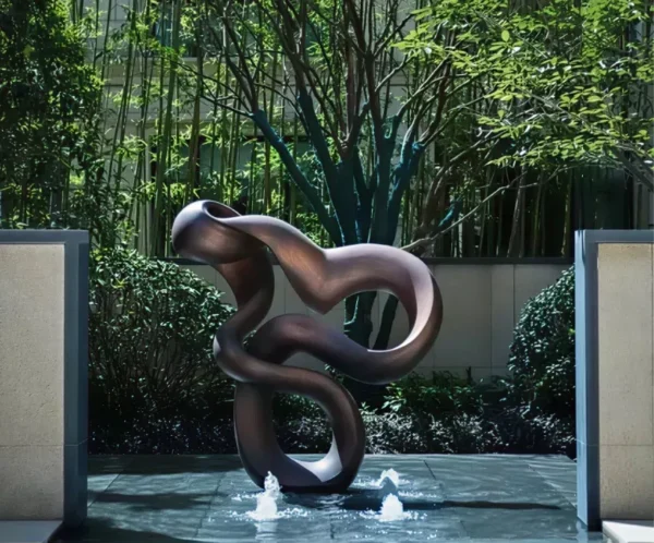 wea (3) Custom Abstract Bronze Curved Sculpture Wenhua Sculpture