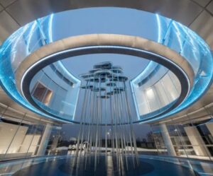 fb (2) Custom Stainless Steel Circular Light Sculpture