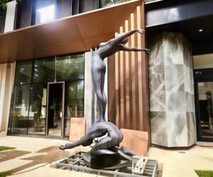 双人跳舞 Outdoor Abstract Dancing Human Metal Sculpture Installation
