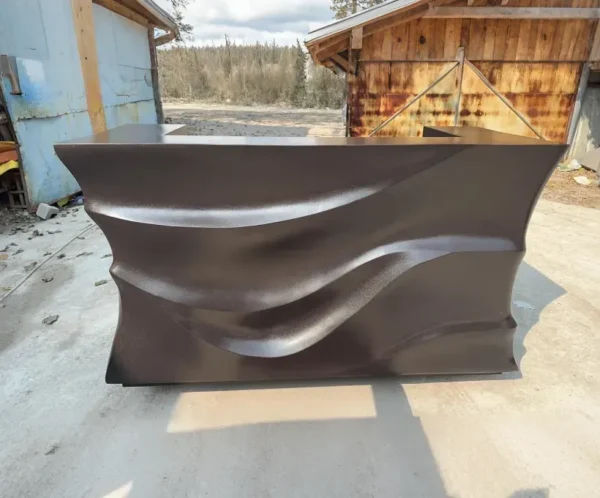 图片格式转换_稿定设计-6 Modern Brown Abstract Wave Metal Console Sculpture